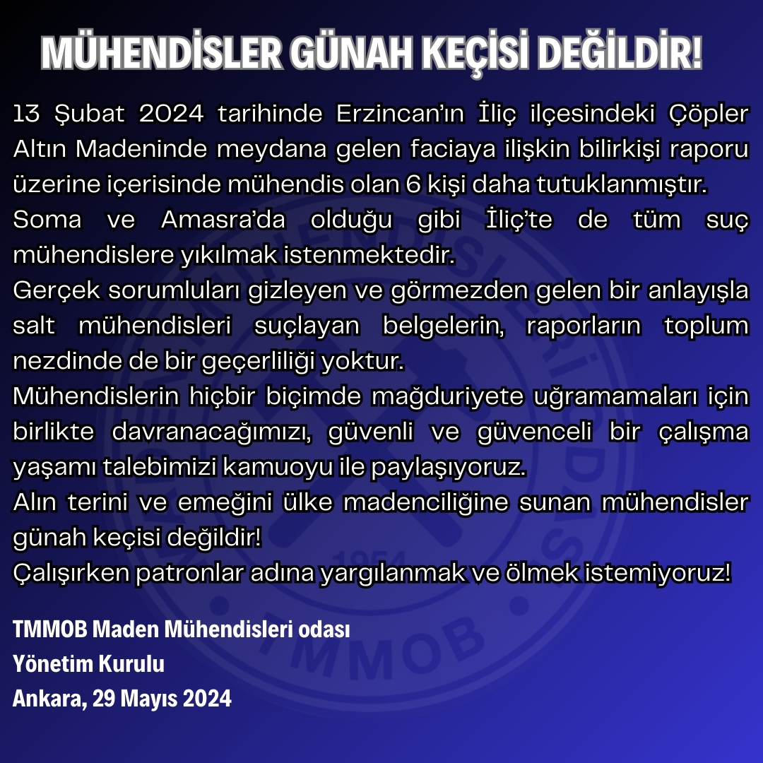 MÜHENDİSLER GÜNAH KEÇİSİ DEĞİLDİR!