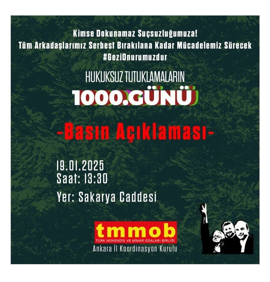 Hukuksuz Tutuklamaların 1000. Günü! Kimse Dokunamaz Suçsuzluğumuza. Tüm Arkadaşlarımız Serbest Bırakılana Kadar Mücadelemiz Sürecek!