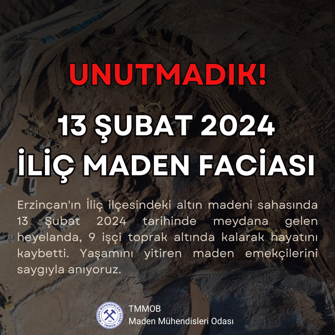 UNUTMADIK! İLİÇ MADEN FACİASINDA YAŞAMINI YİTİREN MADEN EMEKÇİLERİNİ SAYGIYLA ANIYORUZ.