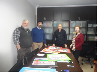 Madencilik konulu resim yarışmasının juri üyeleri  toplandı.