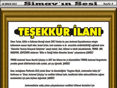 Teşekkür İlanı