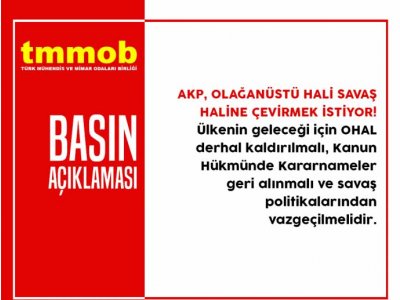 AKP, OLAĞANÜSTÜ HALİ SAVAŞ HALİNE ÇEVİRMEK İSTİYOR!