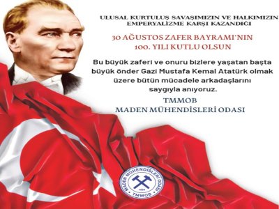 ULUSAL KURTULUŞ SAVAŞIMIZIN VE HALKIMIZIN EMPERYALİZME KARŞI KAZANDIĞI 30 AĞUSTOS ZAFER BAYRAMININ 100. YILI KUTLU OLSUN.