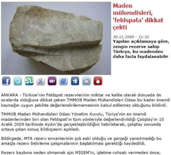 Maden Mühendisleri Feldspat'a Dikkat çekti.