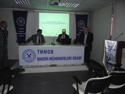 "Bilirkişiliğin yeri ve önemi, sorunları ve çözüm önerileri, Madencilik sektöründe mühendisin yetki ve sorumluluğu" konulu söyleşi yapıldı.