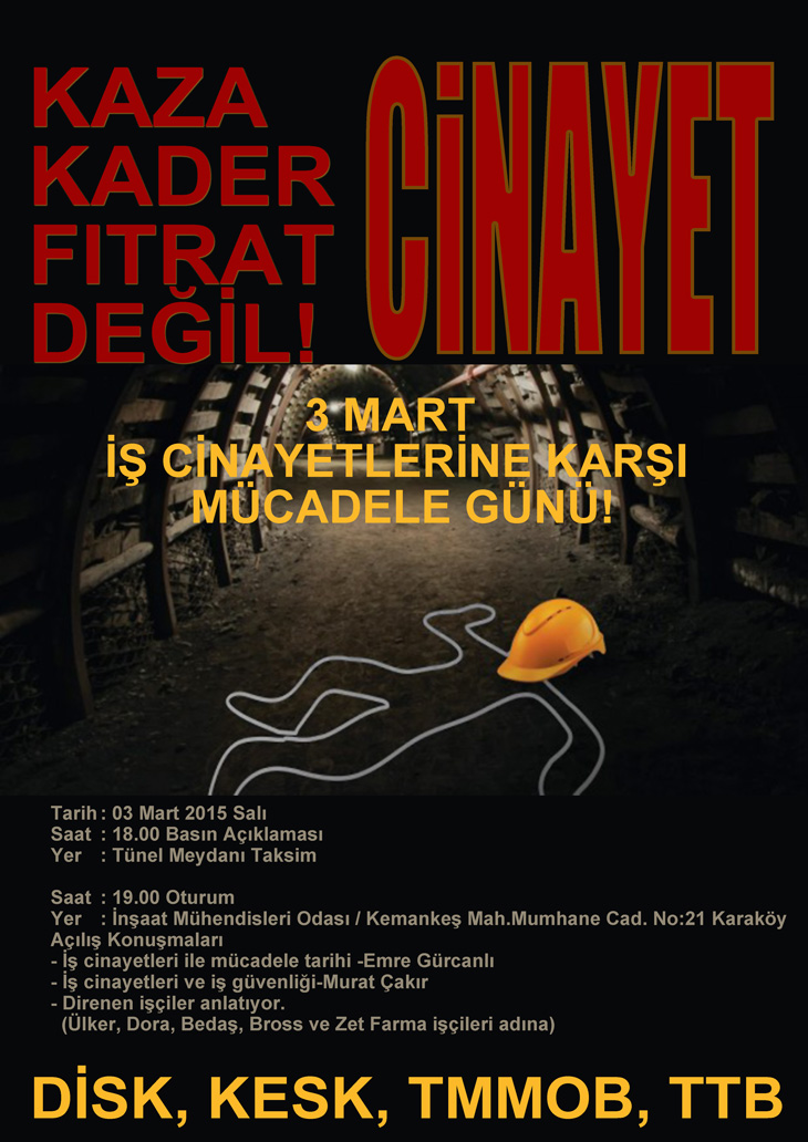 3 Mart İş Cinayetlerine Karşı Mücadele Günü